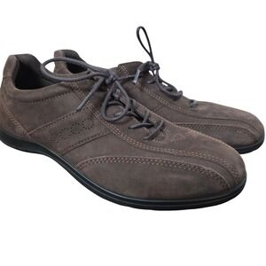 Ecco brown leather academia lace up dress shoe‎ womens size 38
